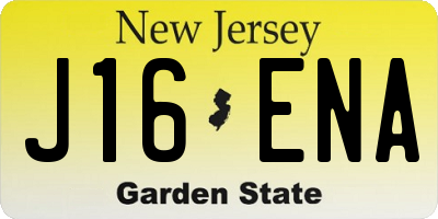 NJ license plate J16ENA