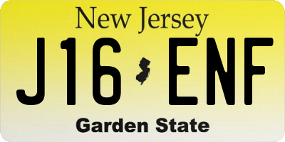 NJ license plate J16ENF