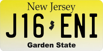 NJ license plate J16ENI