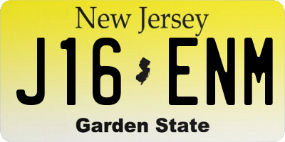 NJ license plate J16ENM