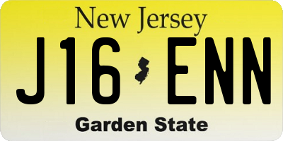 NJ license plate J16ENN