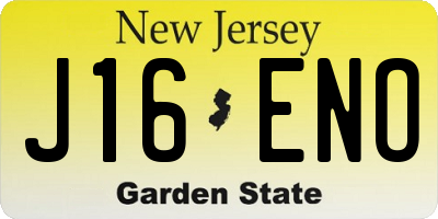 NJ license plate J16ENO