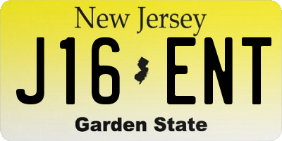NJ license plate J16ENT