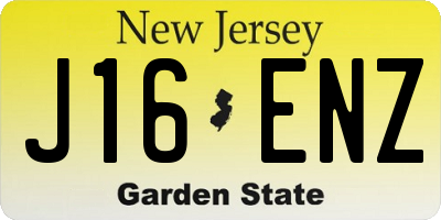 NJ license plate J16ENZ