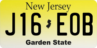 NJ license plate J16EOB