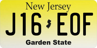 NJ license plate J16EOF
