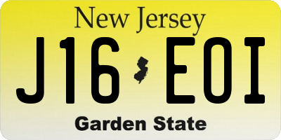 NJ license plate J16EOI