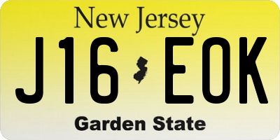 NJ license plate J16EOK