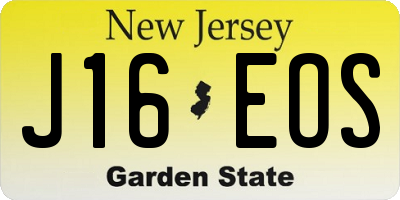 NJ license plate J16EOS