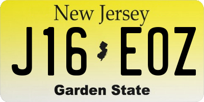 NJ license plate J16EOZ