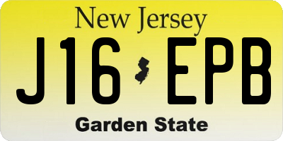 NJ license plate J16EPB
