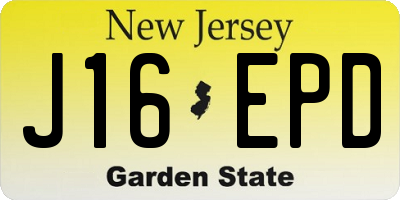 NJ license plate J16EPD