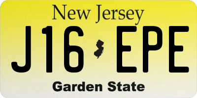 NJ license plate J16EPE