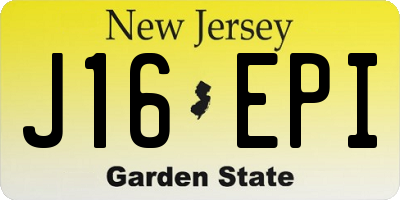 NJ license plate J16EPI