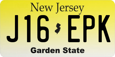 NJ license plate J16EPK