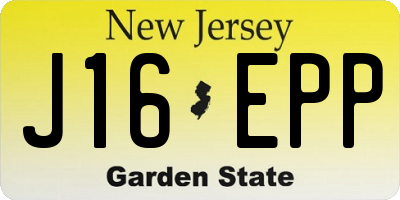 NJ license plate J16EPP