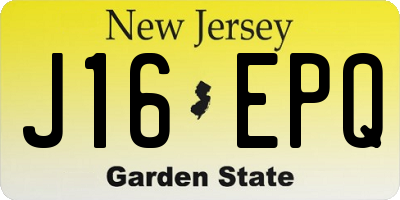 NJ license plate J16EPQ
