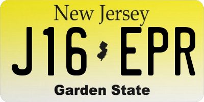 NJ license plate J16EPR