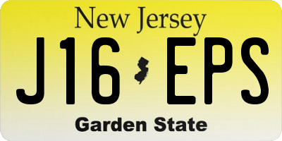 NJ license plate J16EPS