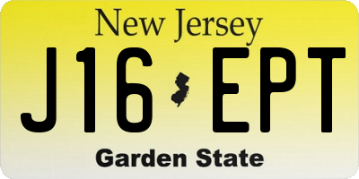 NJ license plate J16EPT