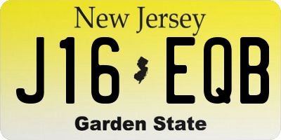 NJ license plate J16EQB