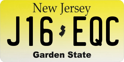 NJ license plate J16EQC