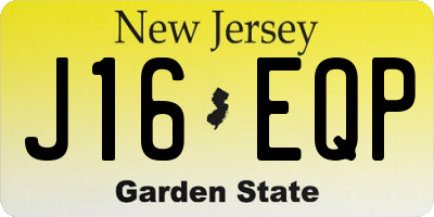 NJ license plate J16EQP
