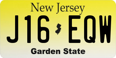 NJ license plate J16EQW