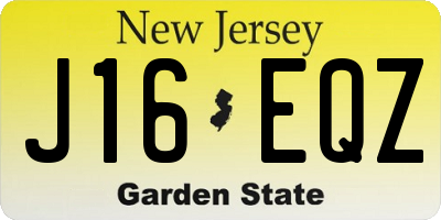NJ license plate J16EQZ