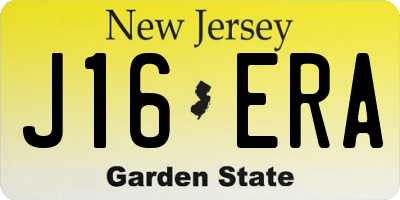 NJ license plate J16ERA