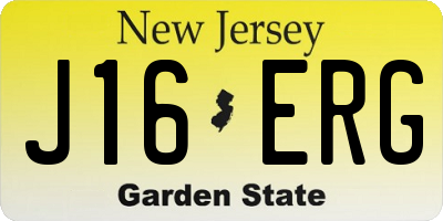 NJ license plate J16ERG