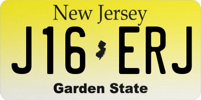 NJ license plate J16ERJ
