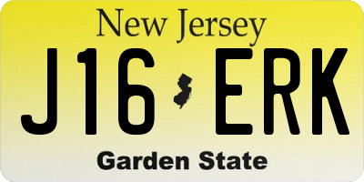 NJ license plate J16ERK
