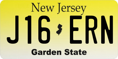 NJ license plate J16ERN