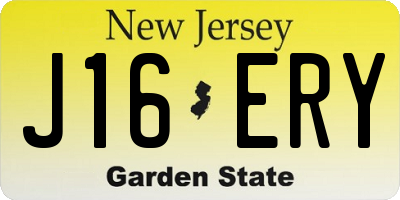 NJ license plate J16ERY