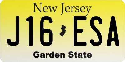NJ license plate J16ESA