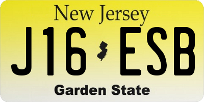 NJ license plate J16ESB