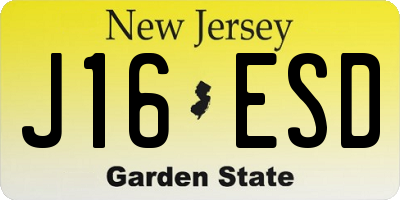 NJ license plate J16ESD