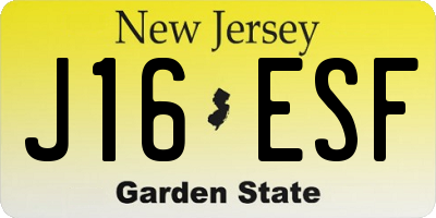 NJ license plate J16ESF