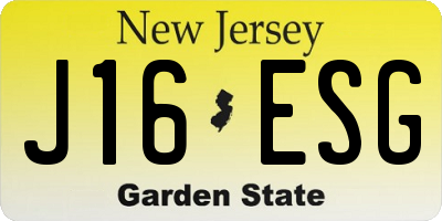 NJ license plate J16ESG
