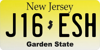 NJ license plate J16ESH