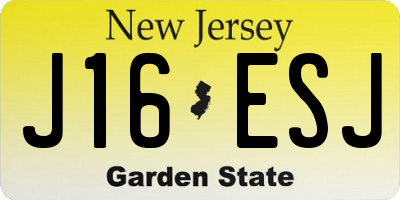 NJ license plate J16ESJ