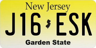 NJ license plate J16ESK