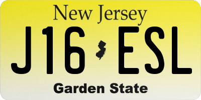 NJ license plate J16ESL