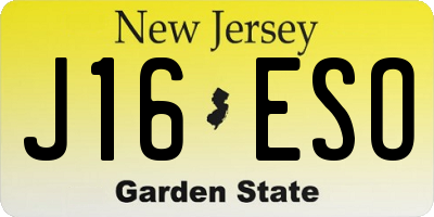 NJ license plate J16ESO