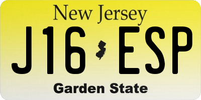 NJ license plate J16ESP