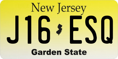 NJ license plate J16ESQ