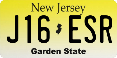 NJ license plate J16ESR