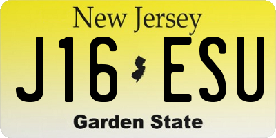 NJ license plate J16ESU