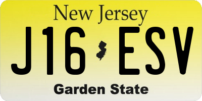 NJ license plate J16ESV